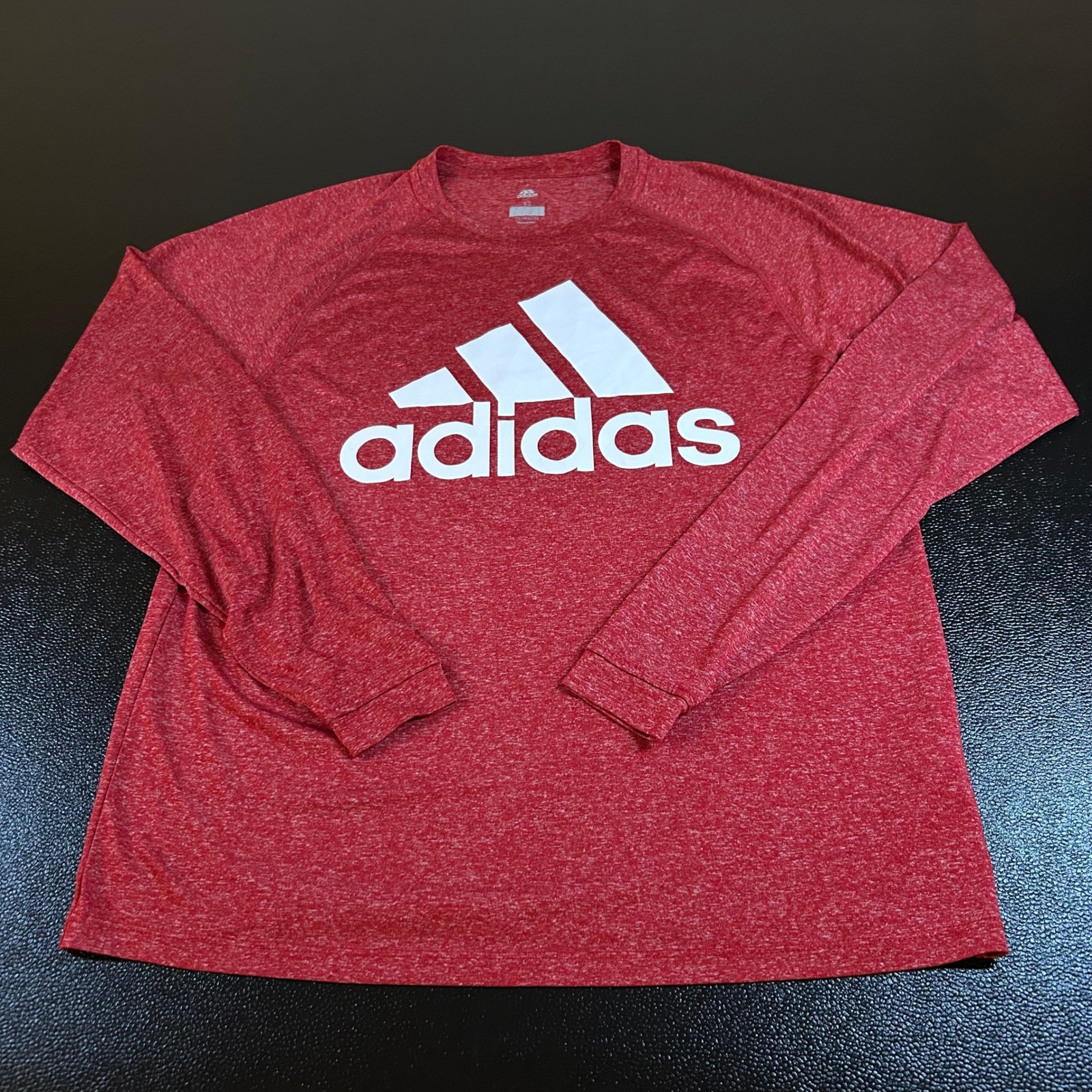 Adidas Climalite Long Sleeve Athletic T-Shirt Training Gym Mens Red Small